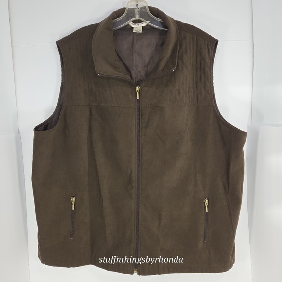 Allison Daley Jackets & Blazers - Allison Daley Vest Women 22W Brown Full Zip Pockets Polyester Blend Camping Hike